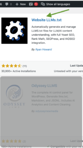 Llms.txt is a plugin for WordPress which allows you to create a file that makes your website easier to discover for ChatGPT and other AIs