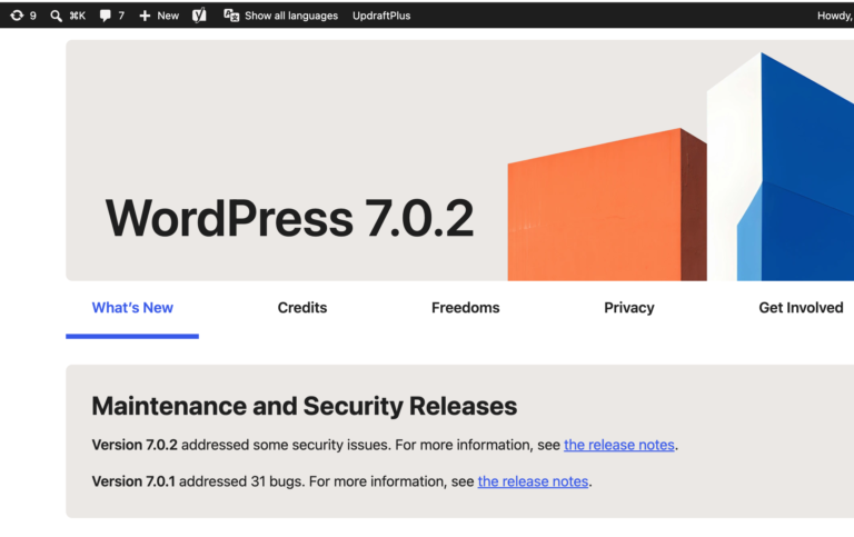 Wordpress vulnerability - Update to 7.0.2 As soon as possible.